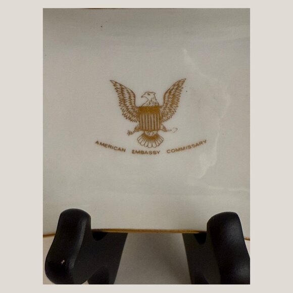 Two Vintage Limoges American Embassy Commissary Ashtrays - Picture 2 of 4